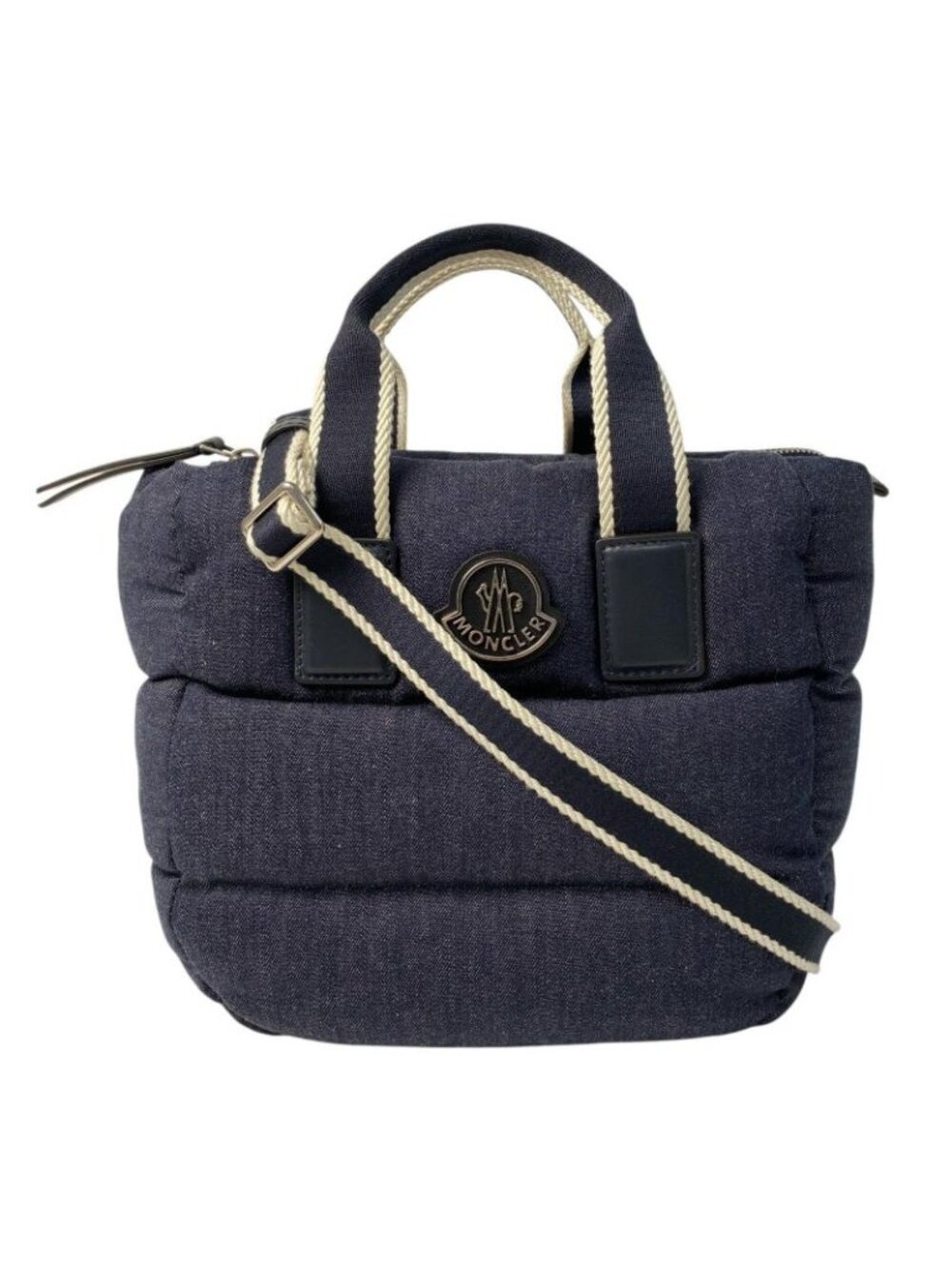 Moncler Mini Color Dog 2-Way Shoulder Bag Denim Down - Picture 1 of 10